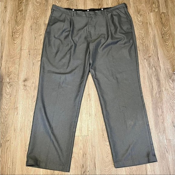 Haggar Grey Front Pleat Career Dress Pants - Picture 1 of 10